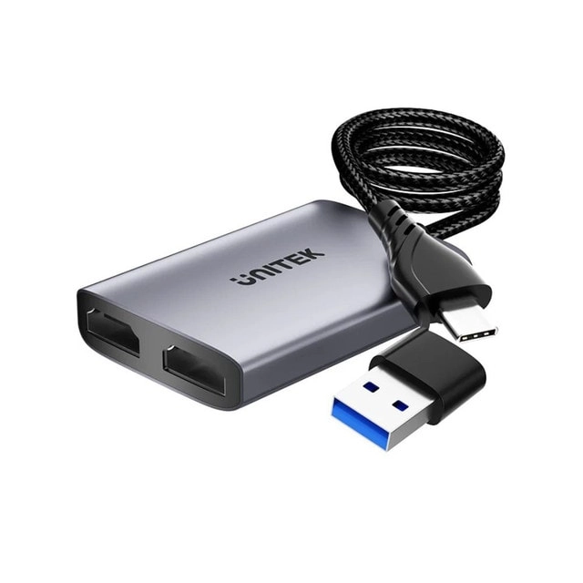 USB-C and USB-A to Dual HDMI Adapter - USB-C USB-A Thunderbolt 3/4 1920x1080@60Hz