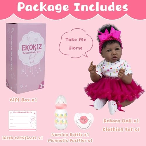 Reborn Baby Doll - 20- Inch African American Ages 3+