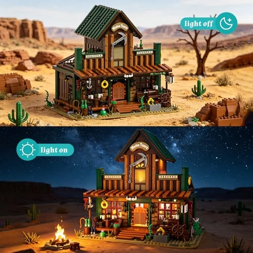 Wild Western Tavern Lighting Building Set - 1966 pcs