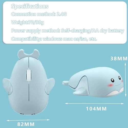 Cute Dolphin Shape Mouse - Wireless