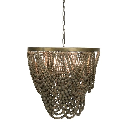 Draped Wood Bead Chandelier