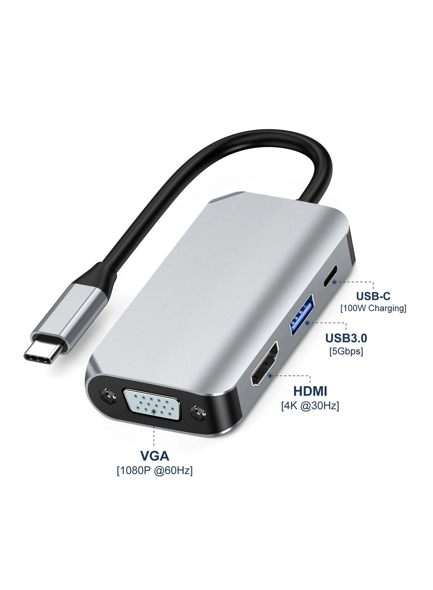 USB C to HDMI VGA Adapter - USB 3.0 4K@30Hz