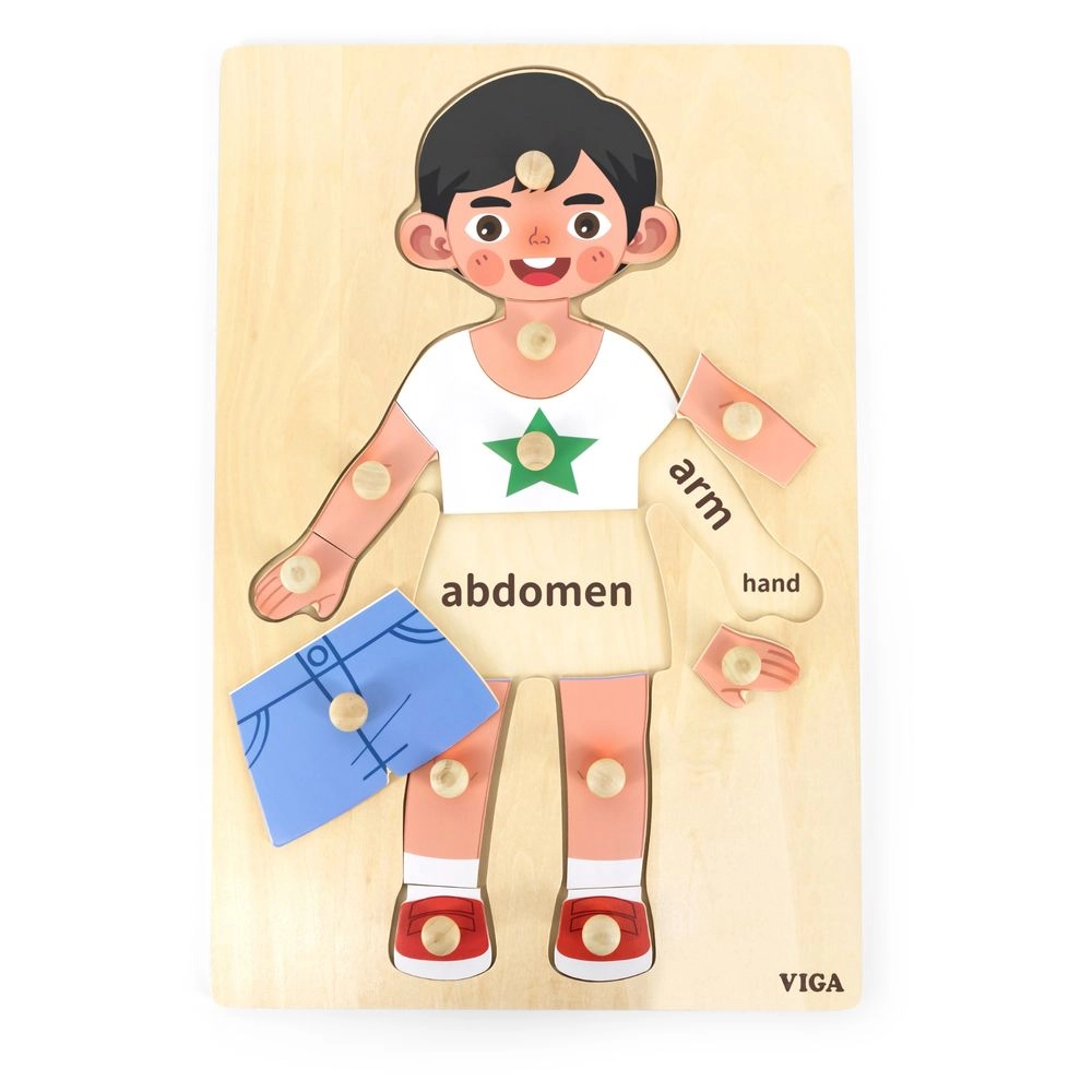 Viga Boys Body Knob Puzzle - 18 months+ 12 pieces
