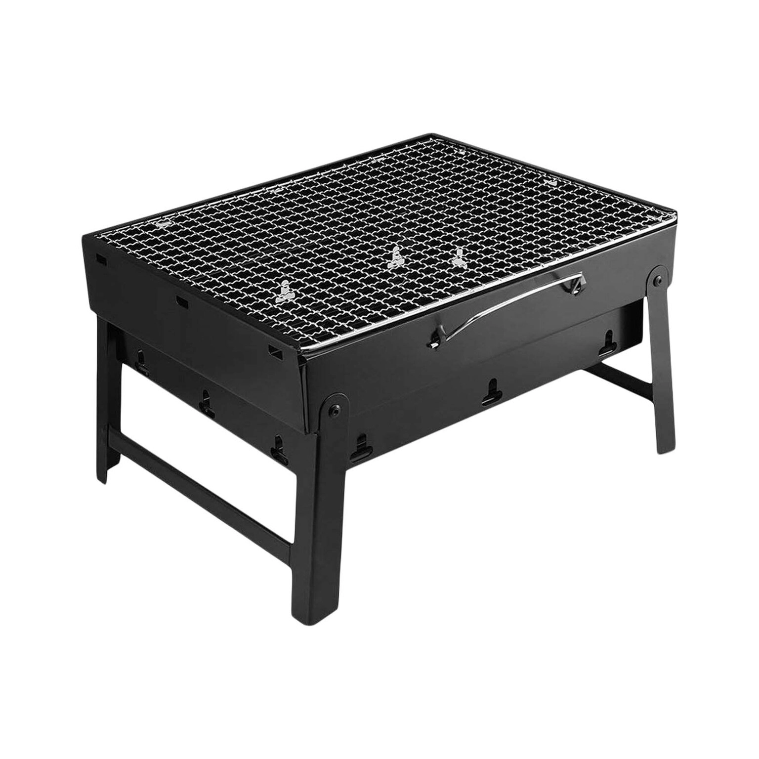 Campmate BBQ Grill - Burns all solid fuels Chrome-plated cooking grill