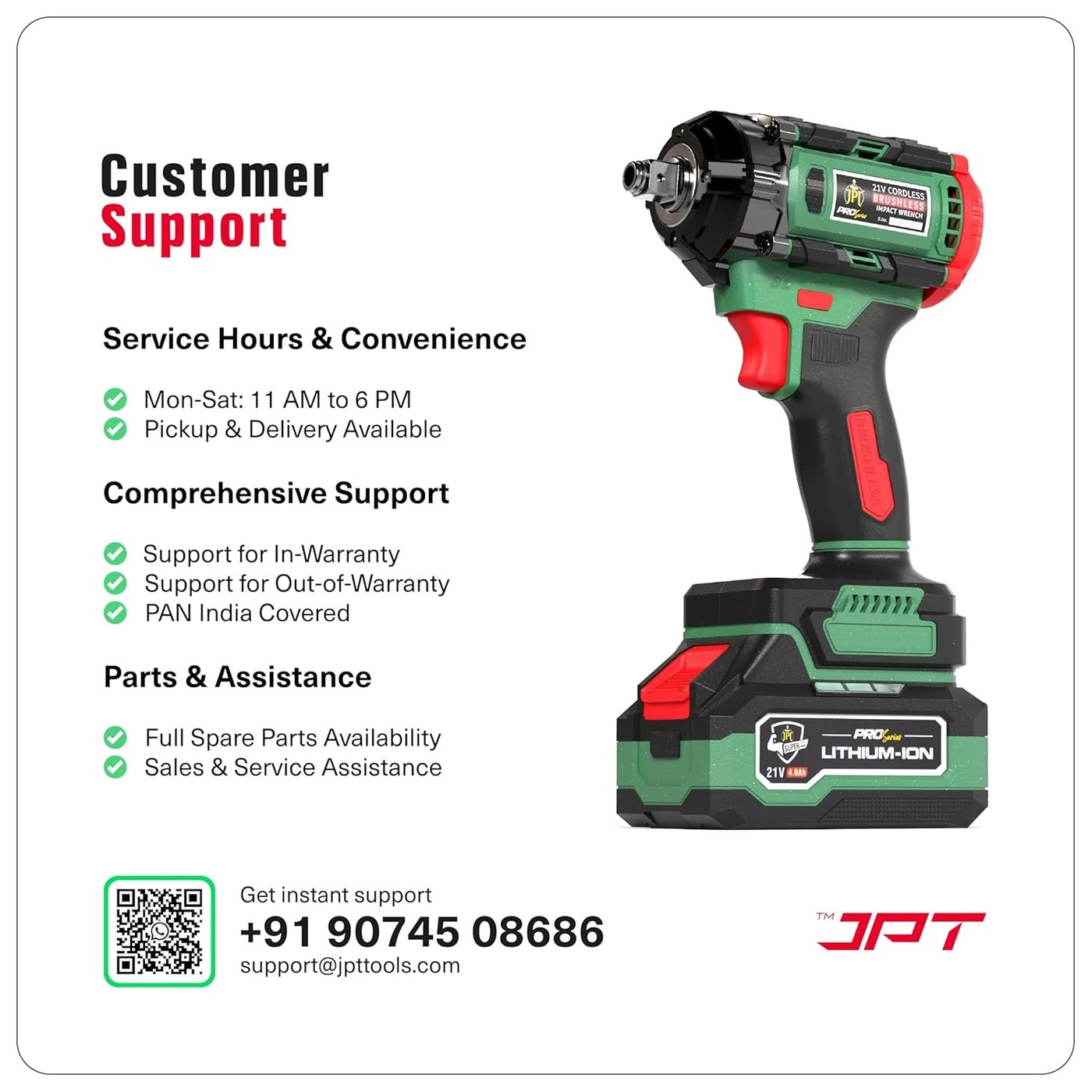 Pro Series Heavy Duty Brushless Cordless Impact Wrench - 550Nm 12 Inch