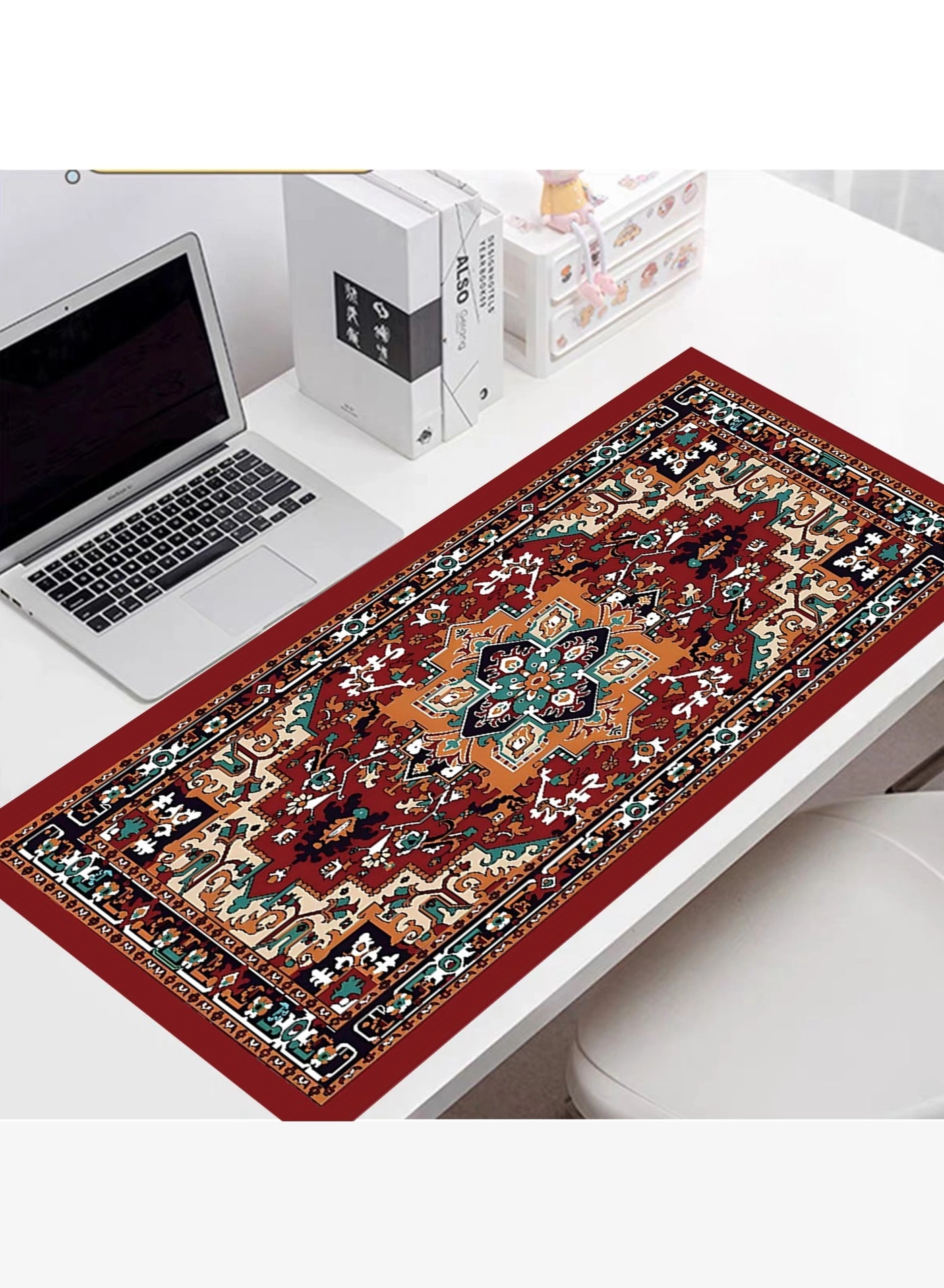 YIXUAN Vintage Persian-Inspired Large Gaming Office Mouse Pad - 80x30 cm