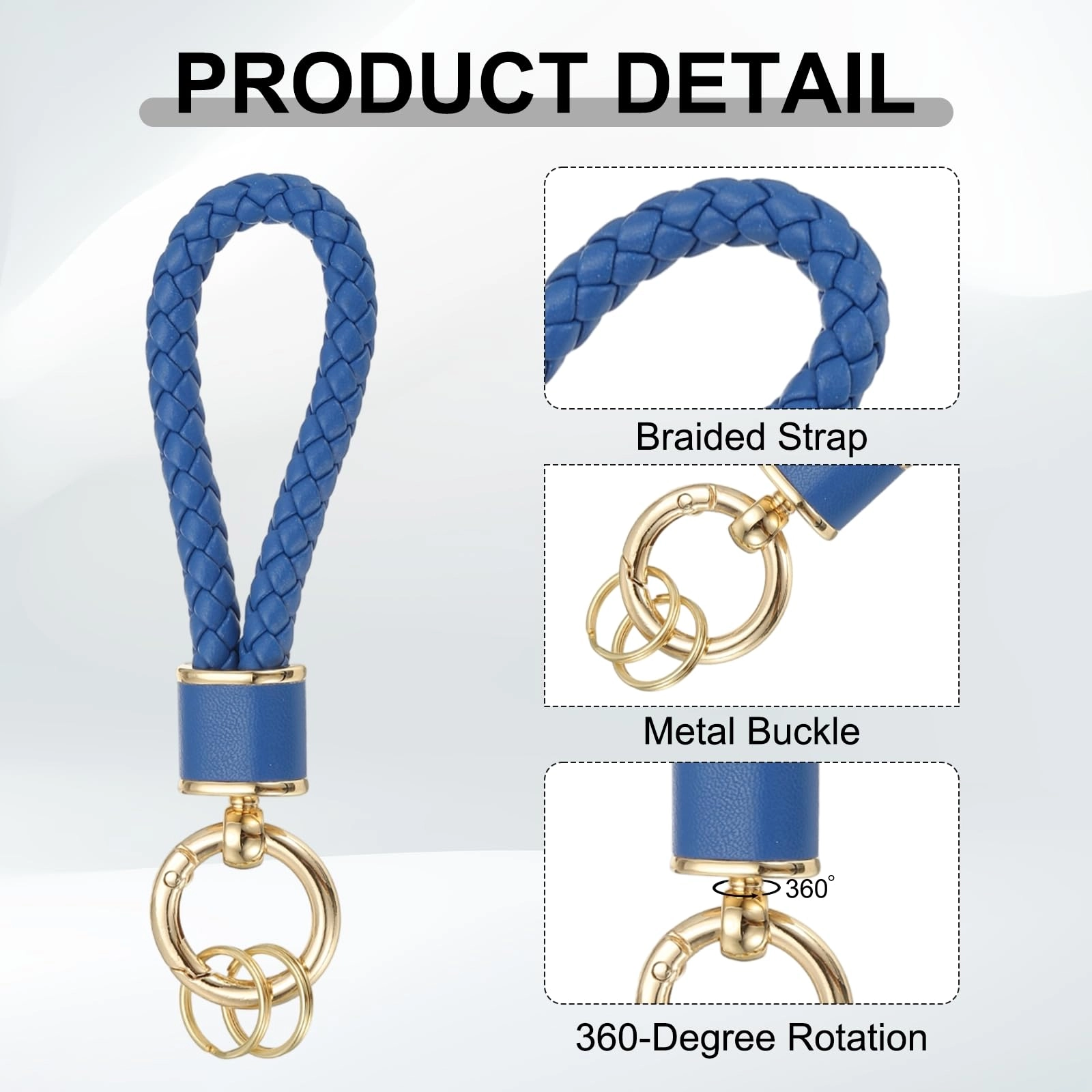 Braided Leather Keychain - Animal