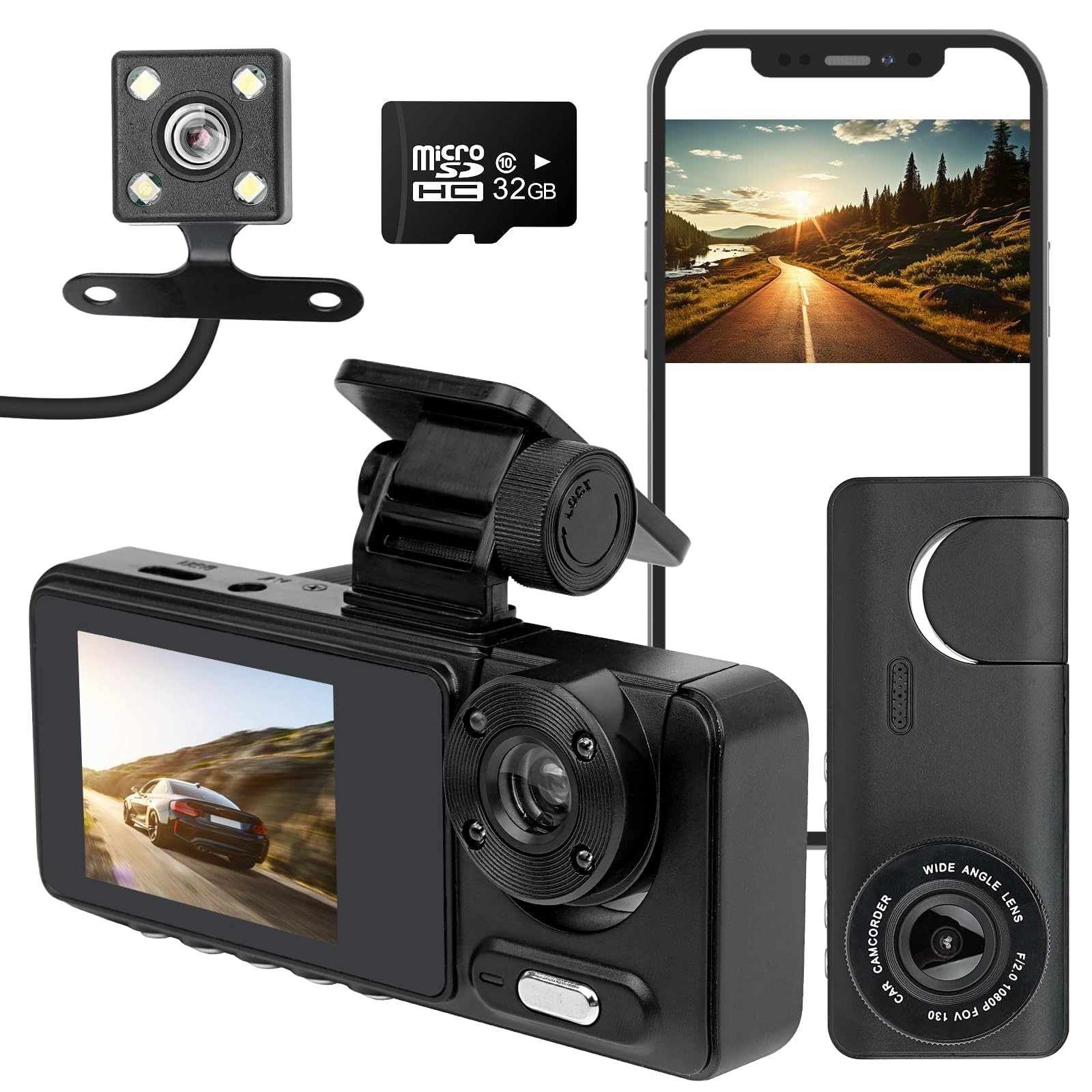 Wellehomi Dash Cam - 2K + 1080P