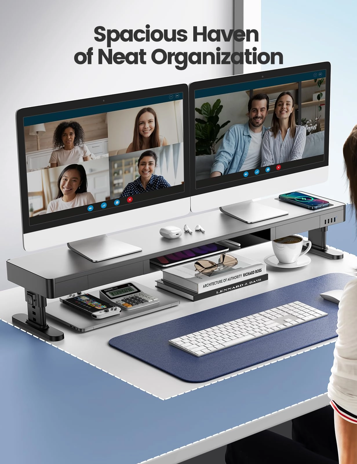 Dual Monitor Stand Riser - 27 inches