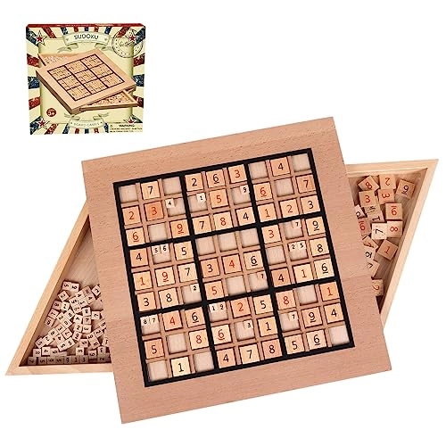 Sudoku Board Game - 11.6 Inch 90 Large Number Tiles 2 Drawers