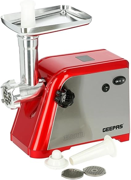 GEEPAS Meat Grinder - Stainless steel Red