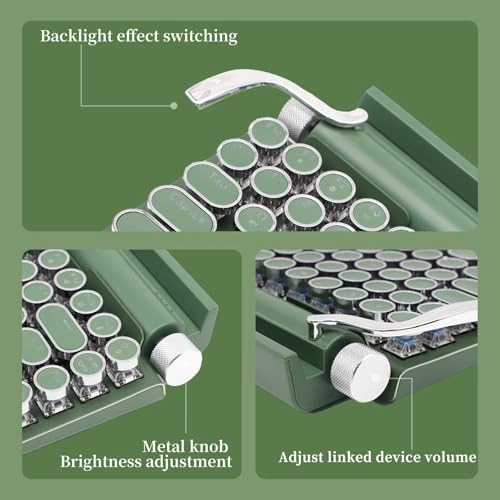 Retro Typewriter-Style Mechanical Keyboard - Wired/Wireless