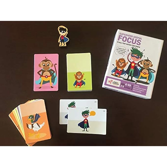SUPERHERO ANIMAL FOCUS - CRAZY FAST ACTION CARD GAME