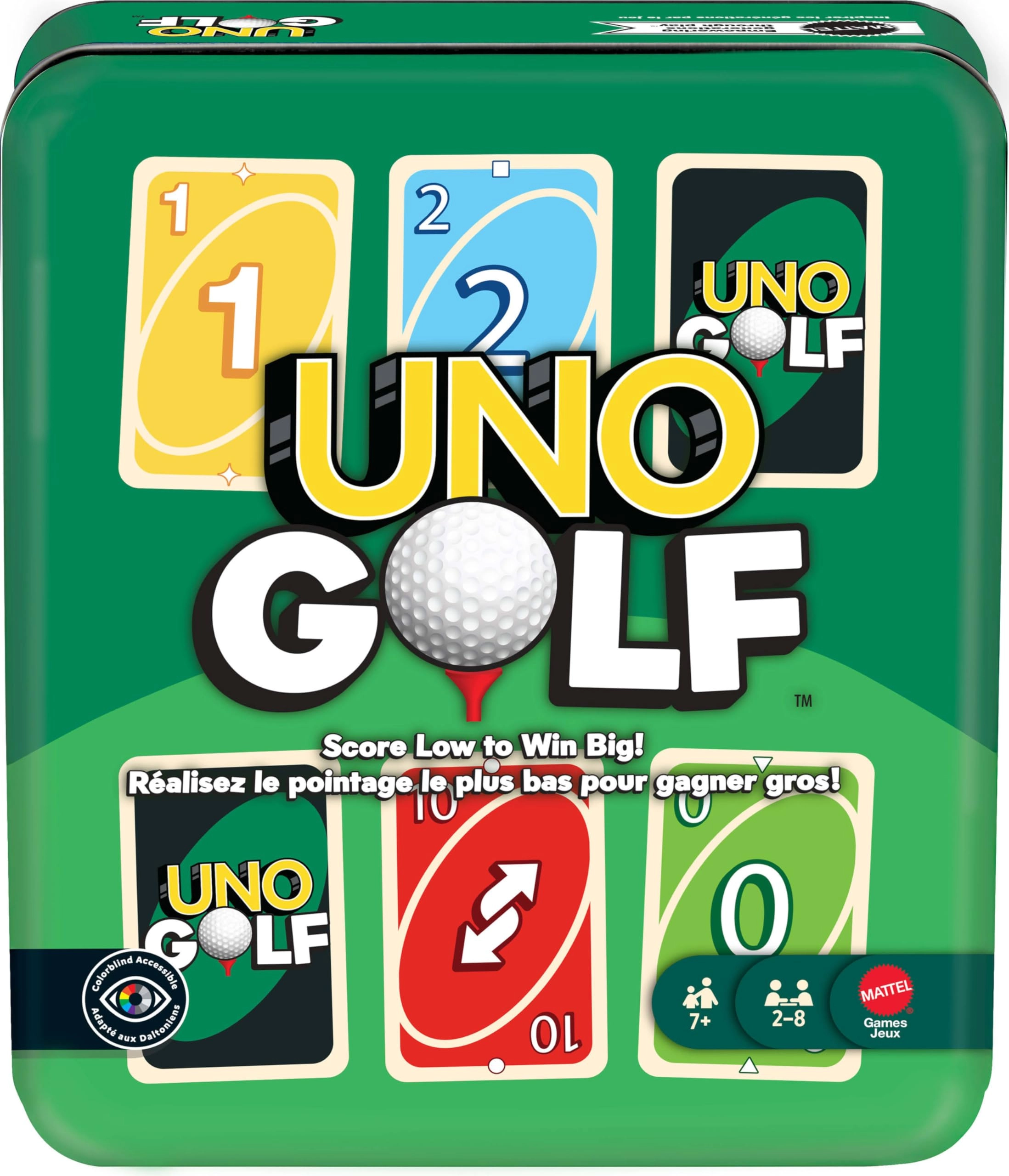 Mattel Games UNO Golf - Card Game Storage & Travel Tin