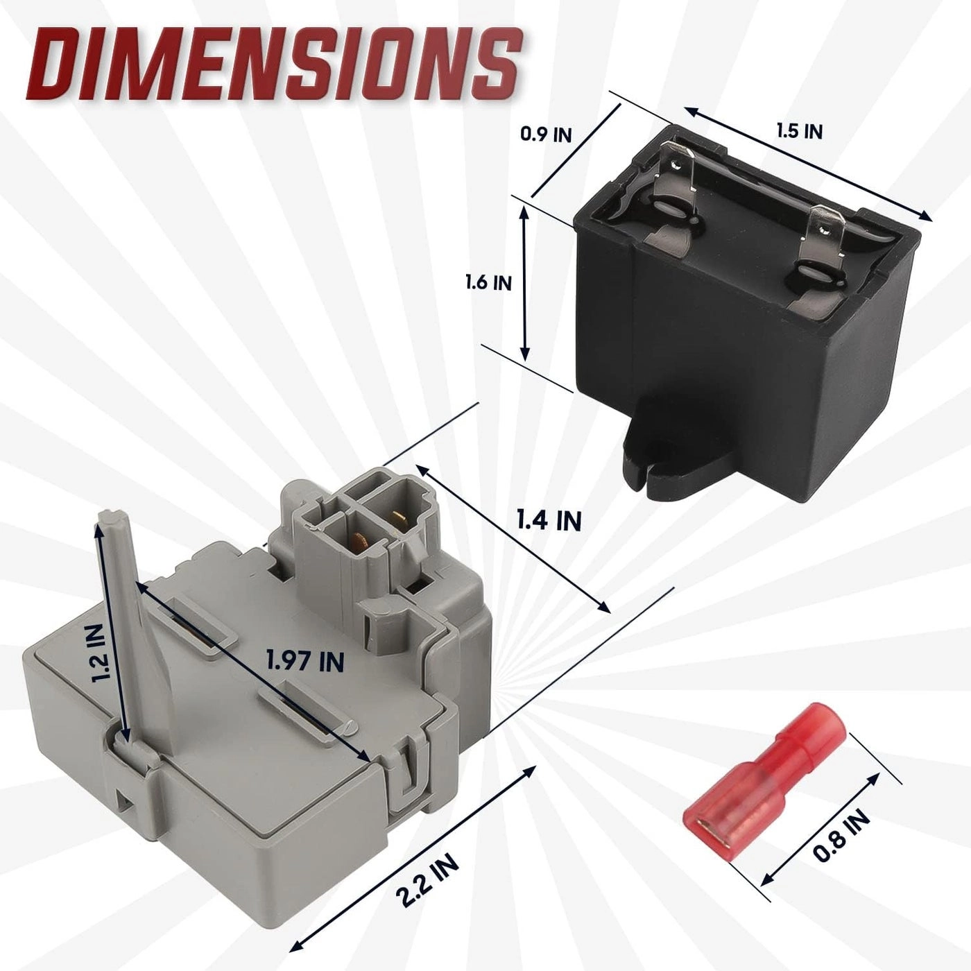 Overload and Start Relay - Compatible with Whirlpool Kenmore Refrigerators + Compressor Run Capacitor