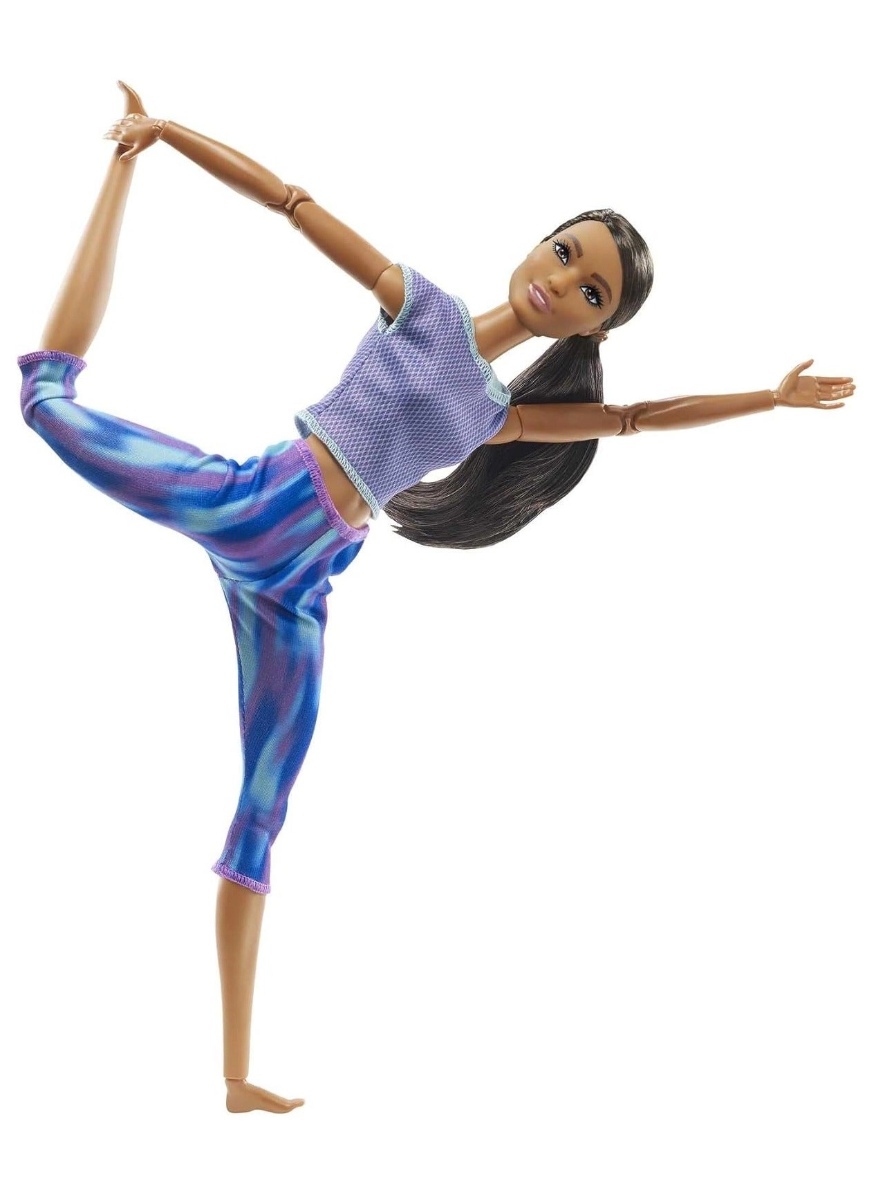 Barbie Made to Move Doll - 22 Flexible Joints Curly Brunette Ponytail Athleisure-wear Ages 3+