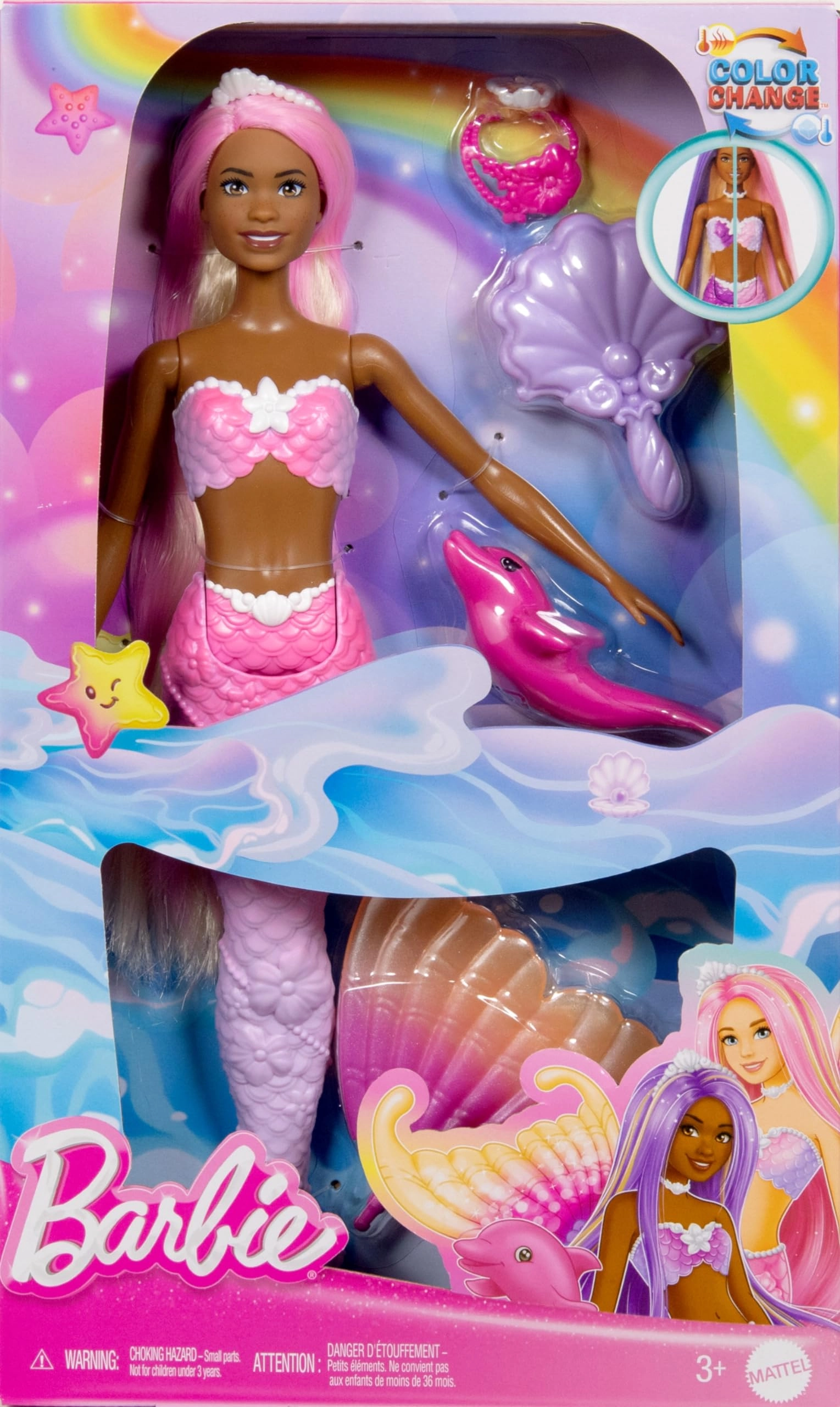 Brooklyn Mermaid Doll - Pink Hair Water-Activated Color Change Ages 3+