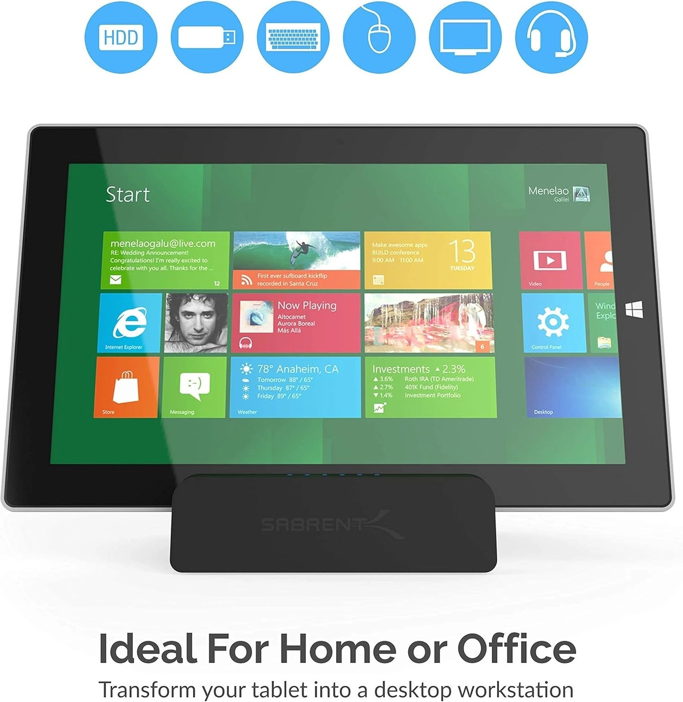 DS RICA - Universal Laptop Docking Station USB 3.0 6 Feet