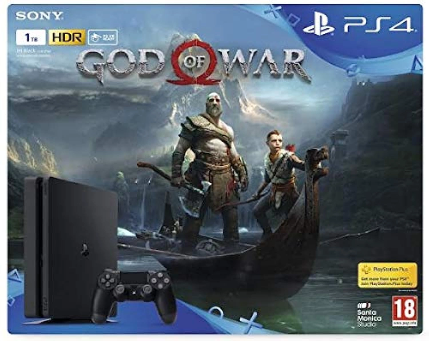 Sony PlayStation 4 Slim + Controller + God of War