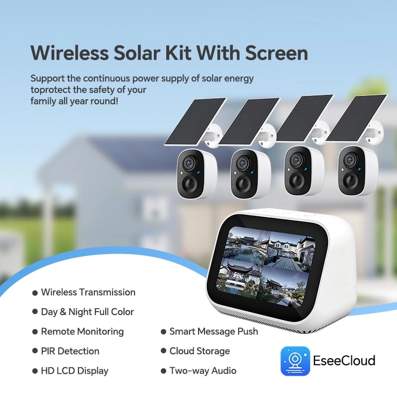 Solar Security Camera Kit - 2 cameras 4 channels 4MP