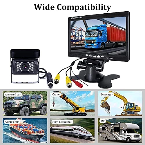 Backup Camera - 720P Night Vision + AHD Monitor - 7 inch Bluetooth