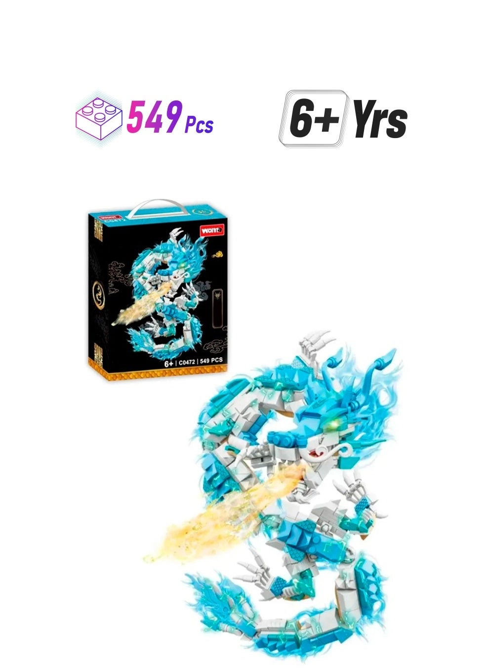 WOMA Building Blocks Set - Blue Dragon 549pcs