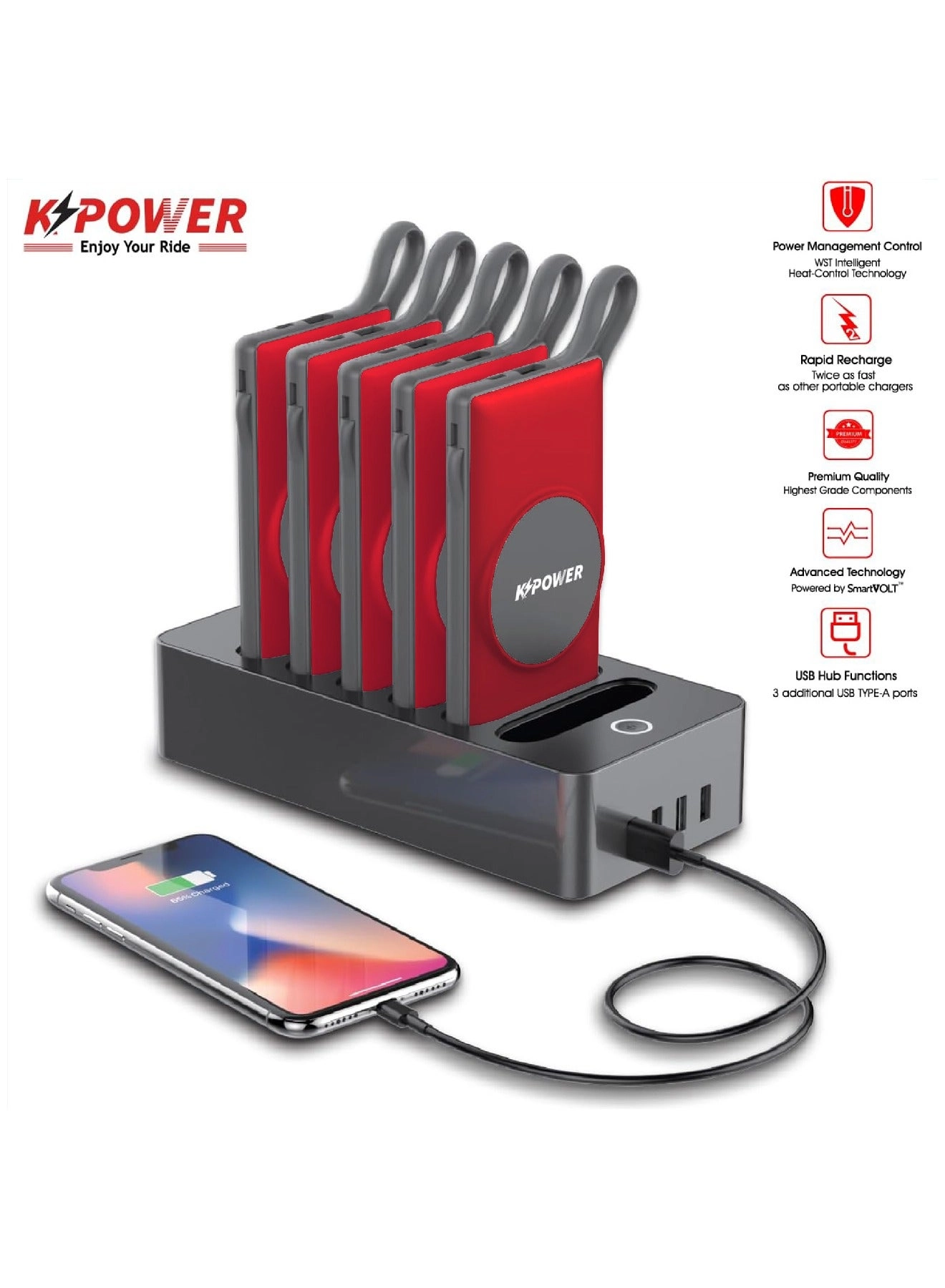 KP-PS-166W - 10000mAh 5V--3A(MAX) QC 4 Wireless