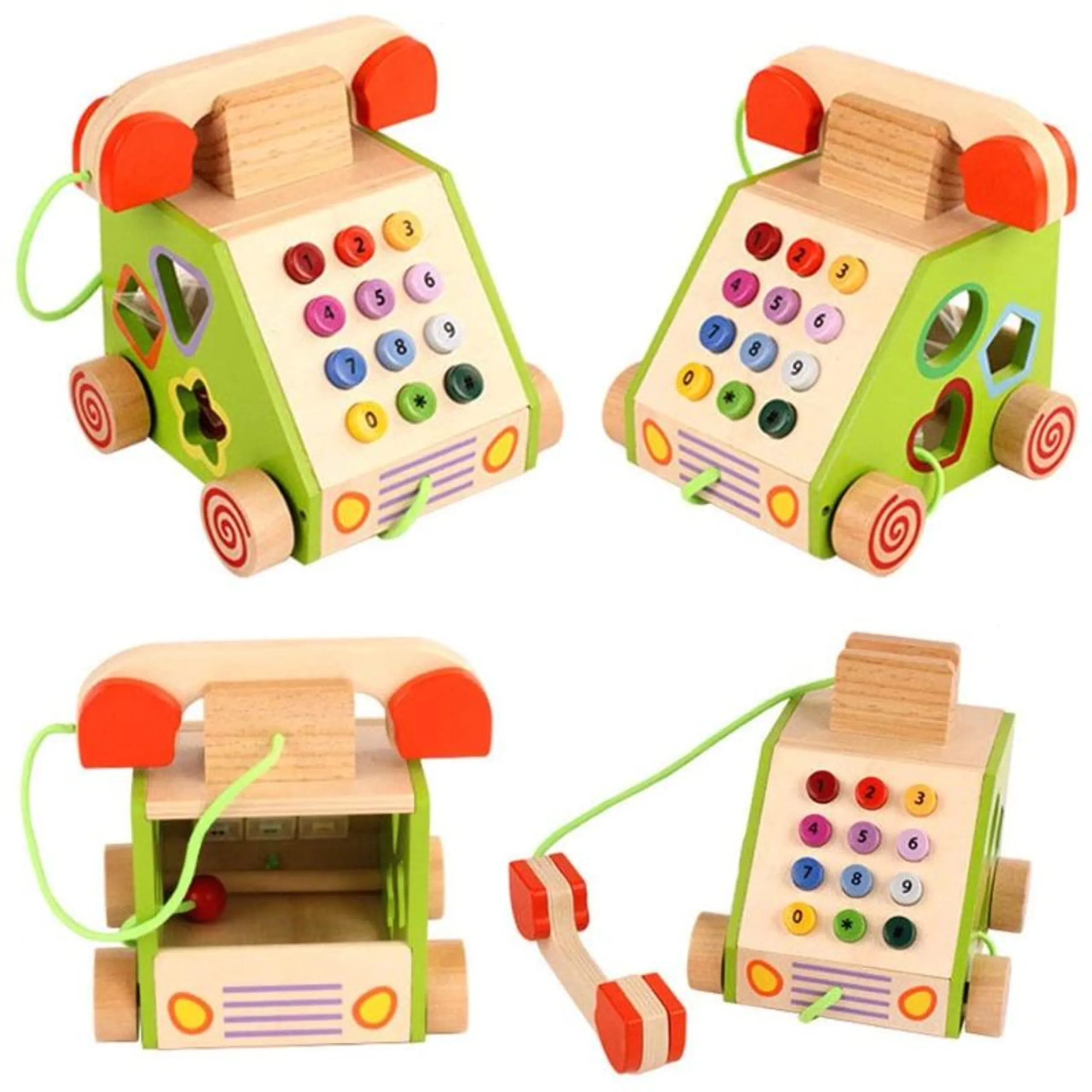 Pull Along Wooden Telephone