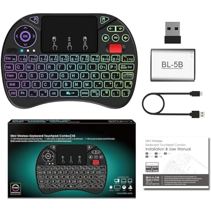 WIRELESS MINI KEYBOARD - 2.4GHz touchpad US layout rechargeable