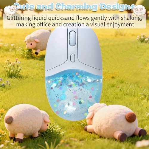 Aqua Mouse with Liquid Quicksand Sequins - Bluetooth USB
