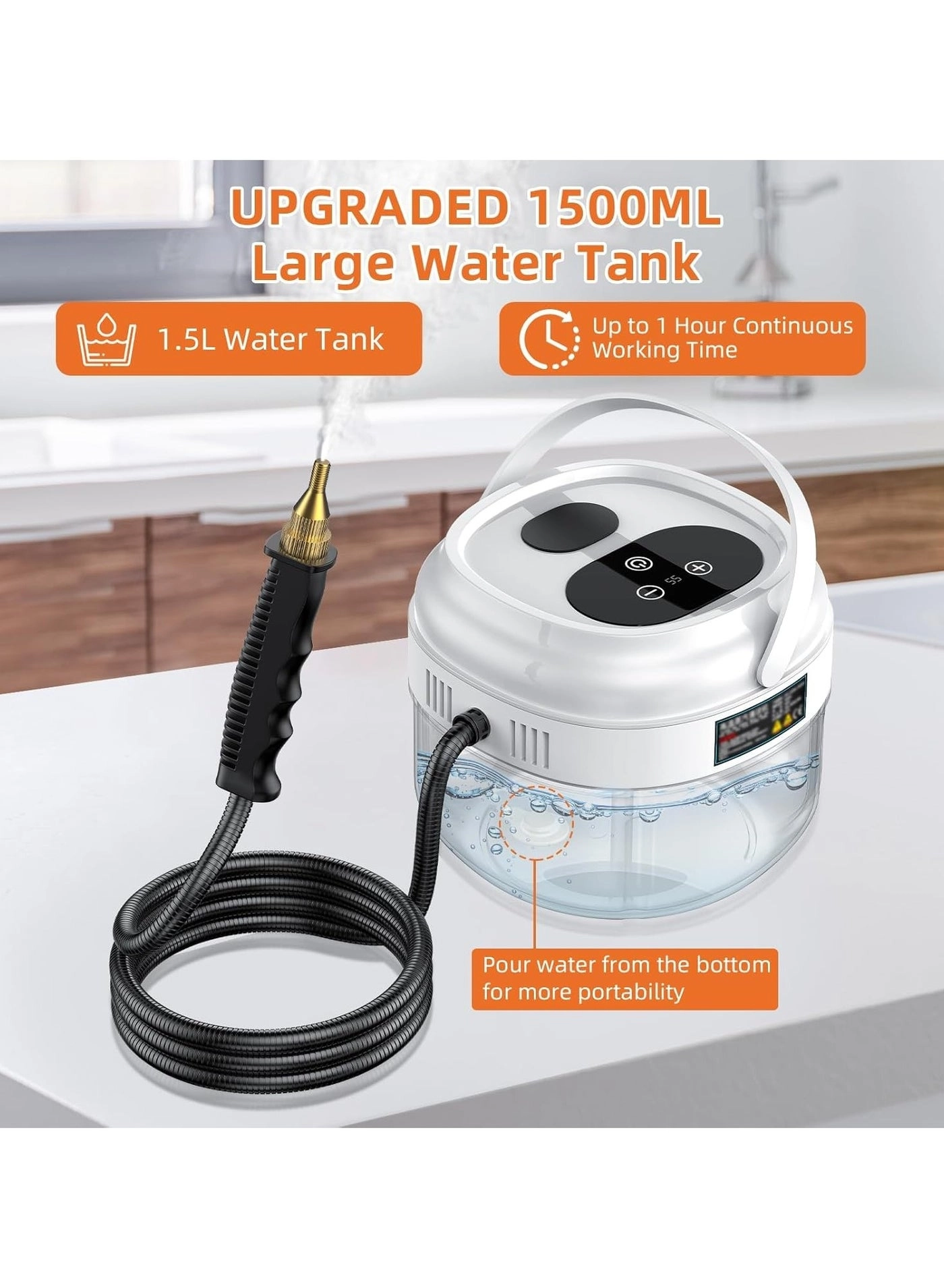 Handheld Steam Cleaner - 4.5 bar 1500ML