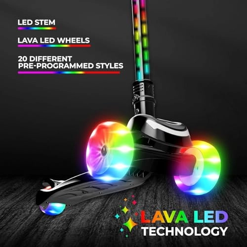 Nova 3-Wheel Kick Scooter – LED Foldable