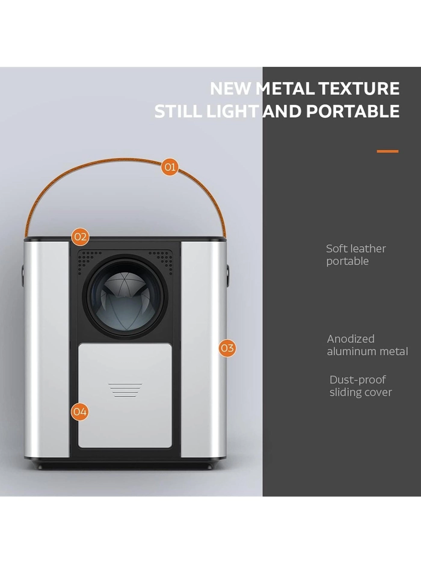 Portable Projector 1pc, White 4