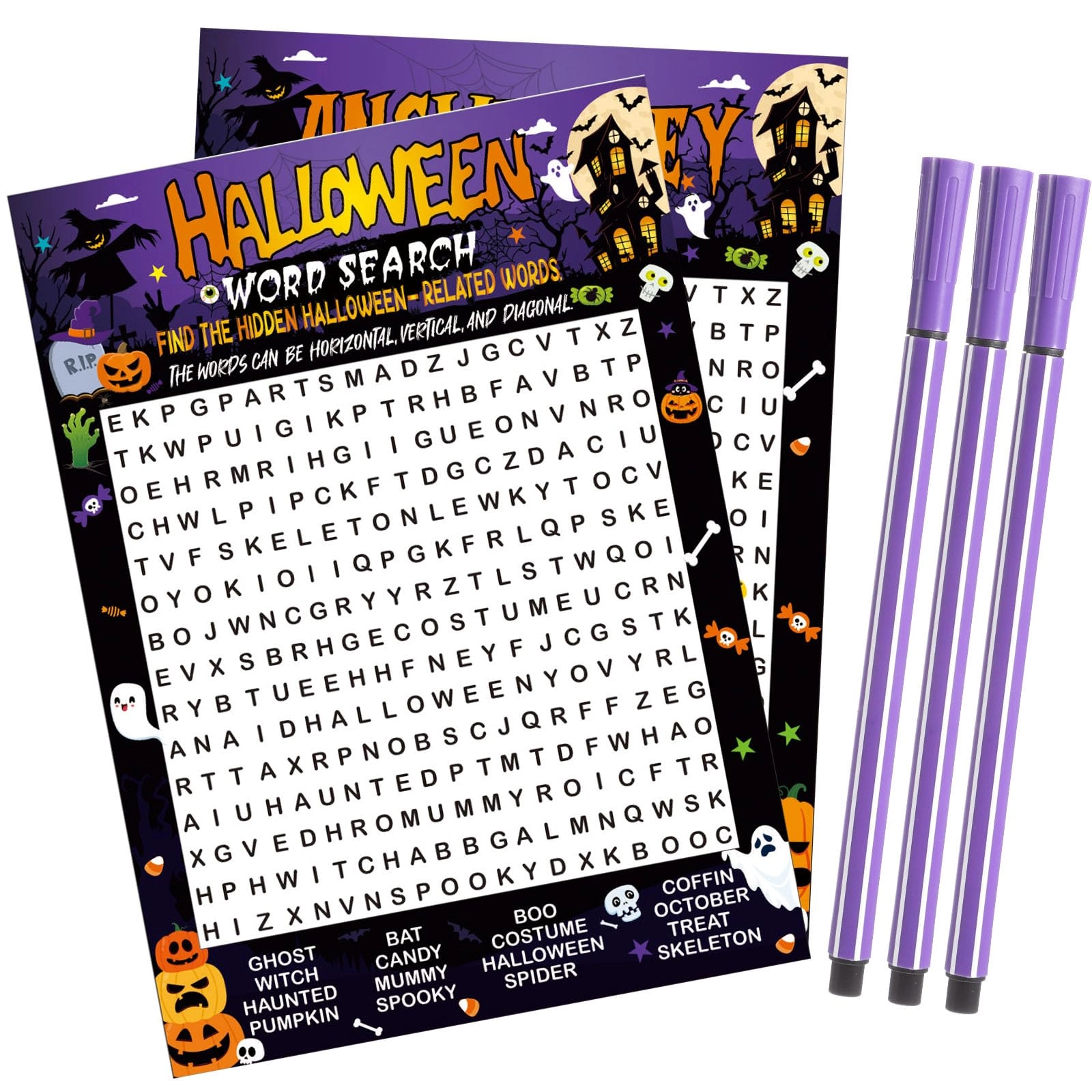 Capoda Halloween Word Search Game Card Set - 41 6 years and up English