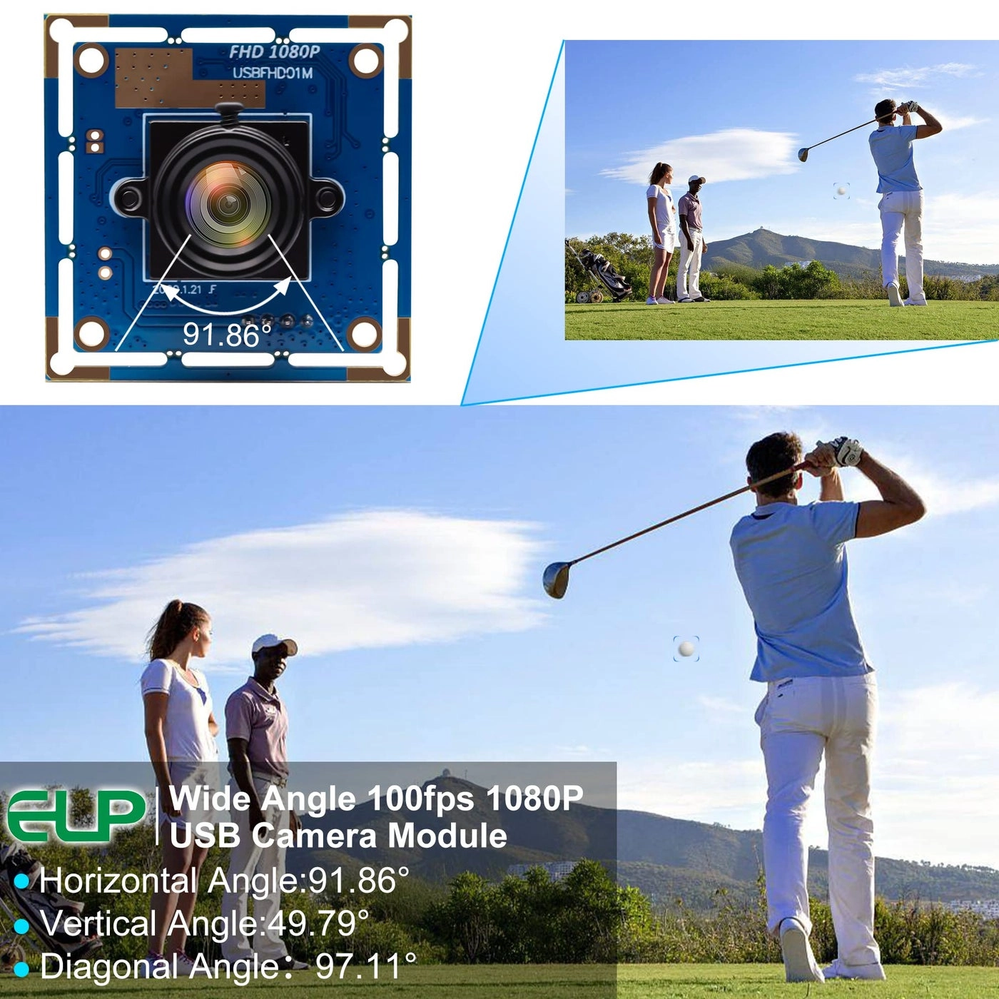 USB Camera Module 1080p 2.1mm