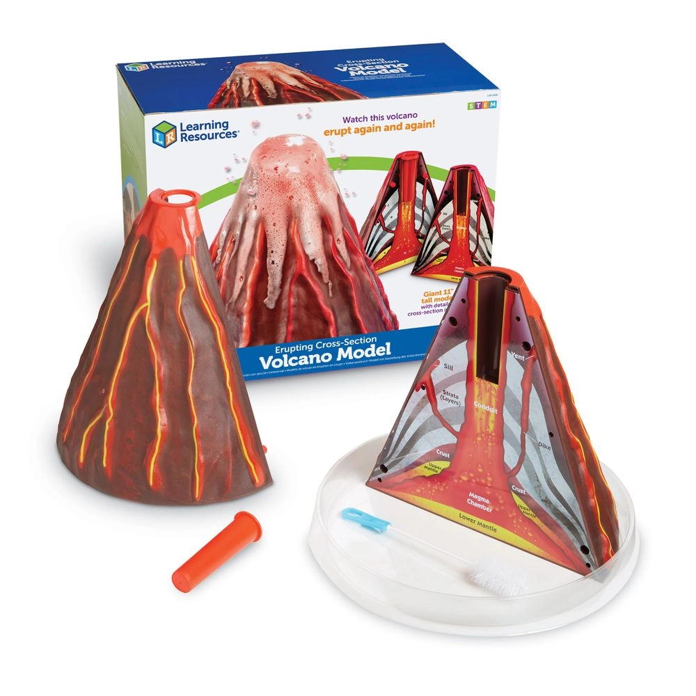 Learning Resources Erupting Cross-Section Volcano Model Earth Science - 6 years+