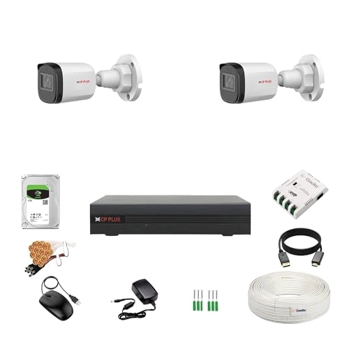 DVR - 4CH + Bullet Camera - 2.4MP + Hard Disk - 1TB + SMPS + CCTV Cable + BNC/DC Connectors