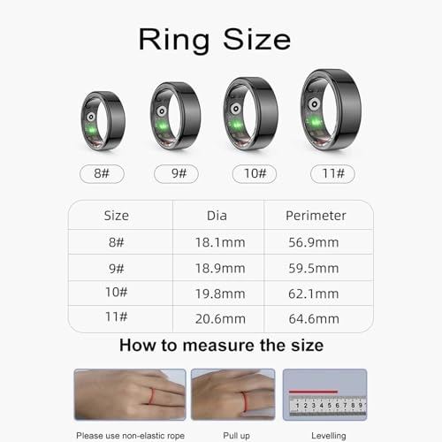 Smart Ring Health Tracker - 24/7 Heart Rate Blood Oxygen Sleep Tracking