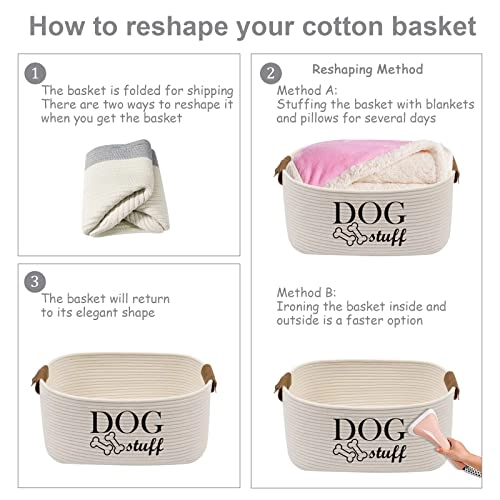 Dog Toy Storage - 15" Lx 12.5" W x 7" H Beige