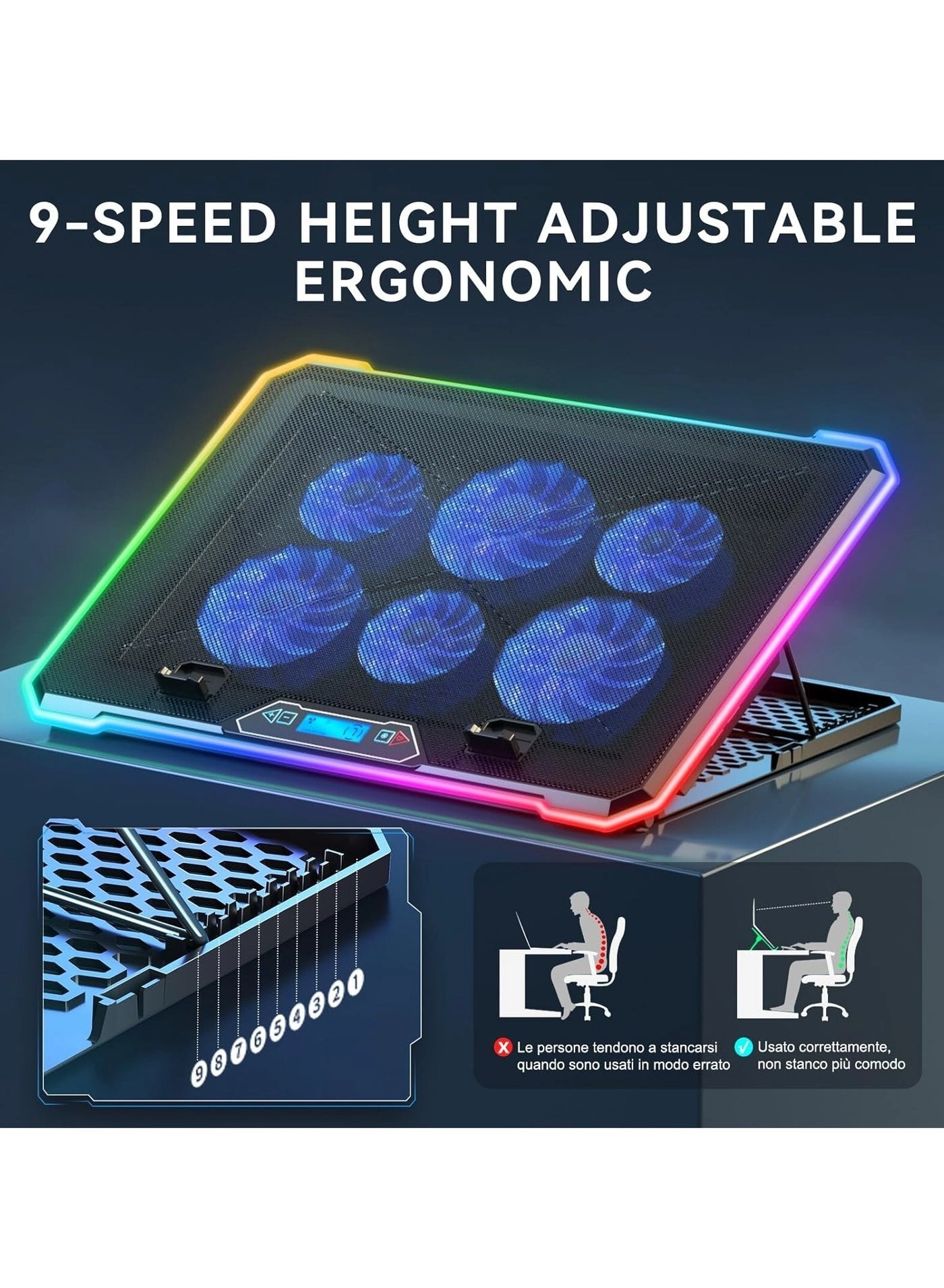 Laptop Cooling Pad - 6 fans 12-18 inch