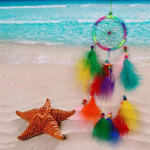 Dreamcatcher - Siderosphere, feathers, lines, wood beads.