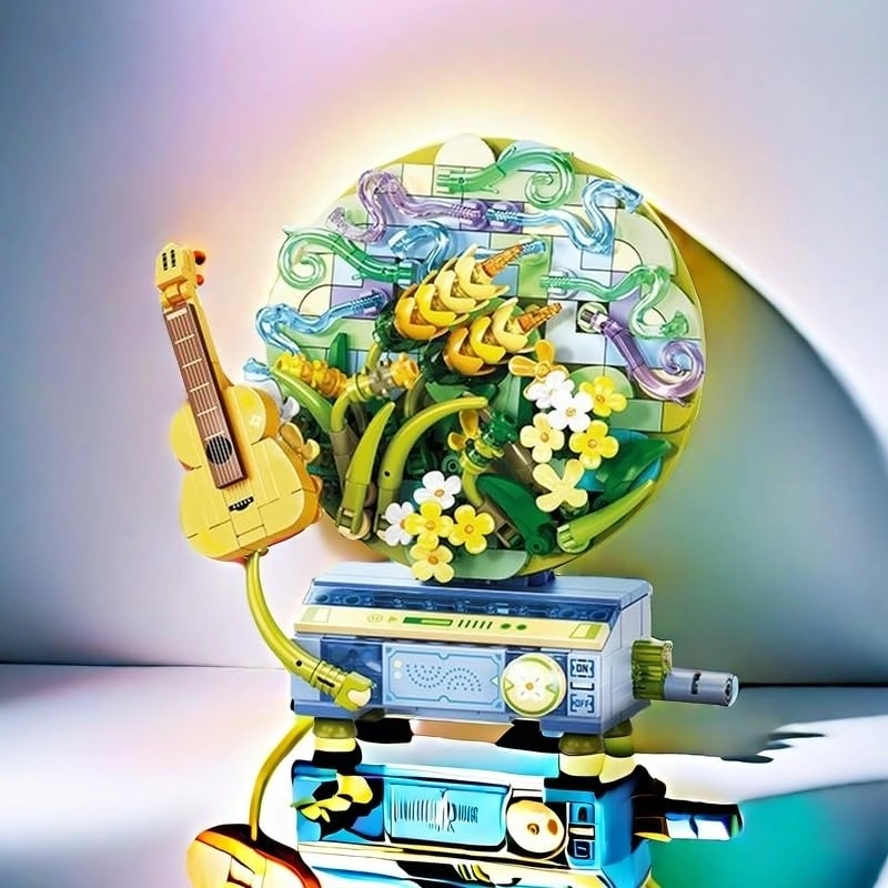 Flower Music Brick Building Se - Green Architecture Music Box
