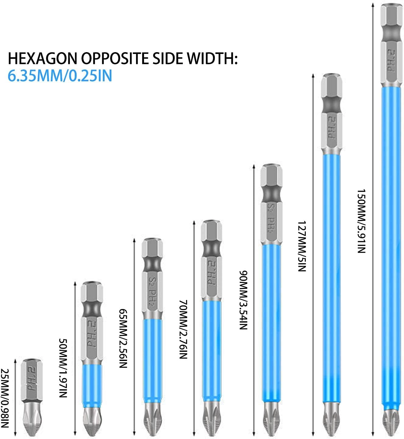 Magnetic Anti-slip Drill Bit - 7PCS 25mm-150mm