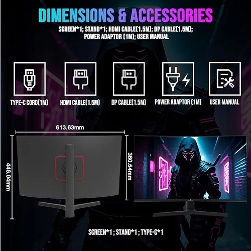 270G02QVC - 27 Inches 2560 x 1440 Pixels