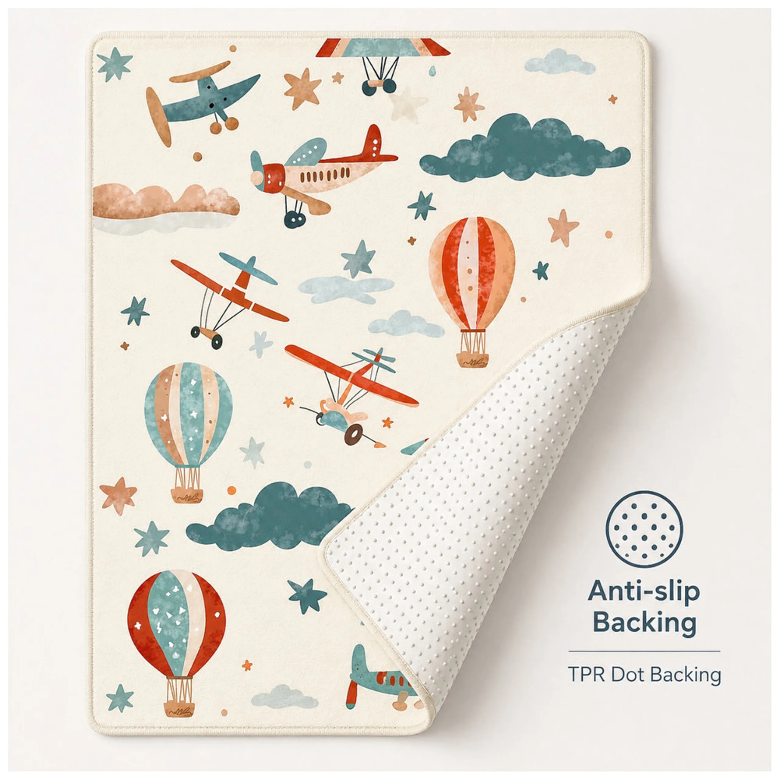Plane and Hot Balloon Cushion Play Mat - 0 month