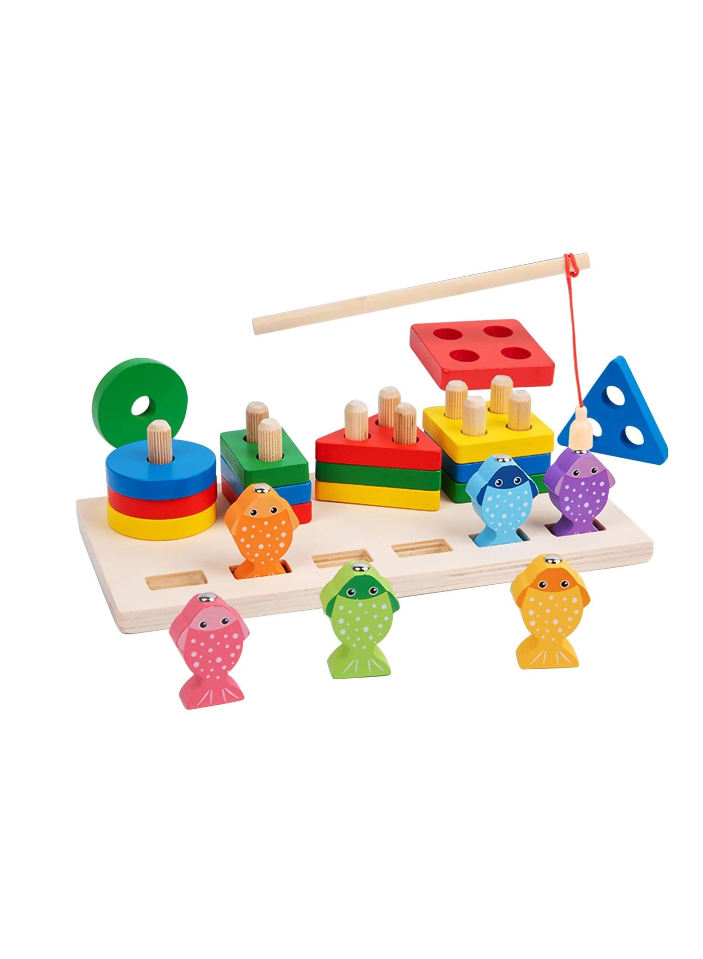 Rainbow Stacker - Wooden Shape Sorting Toddler Learning