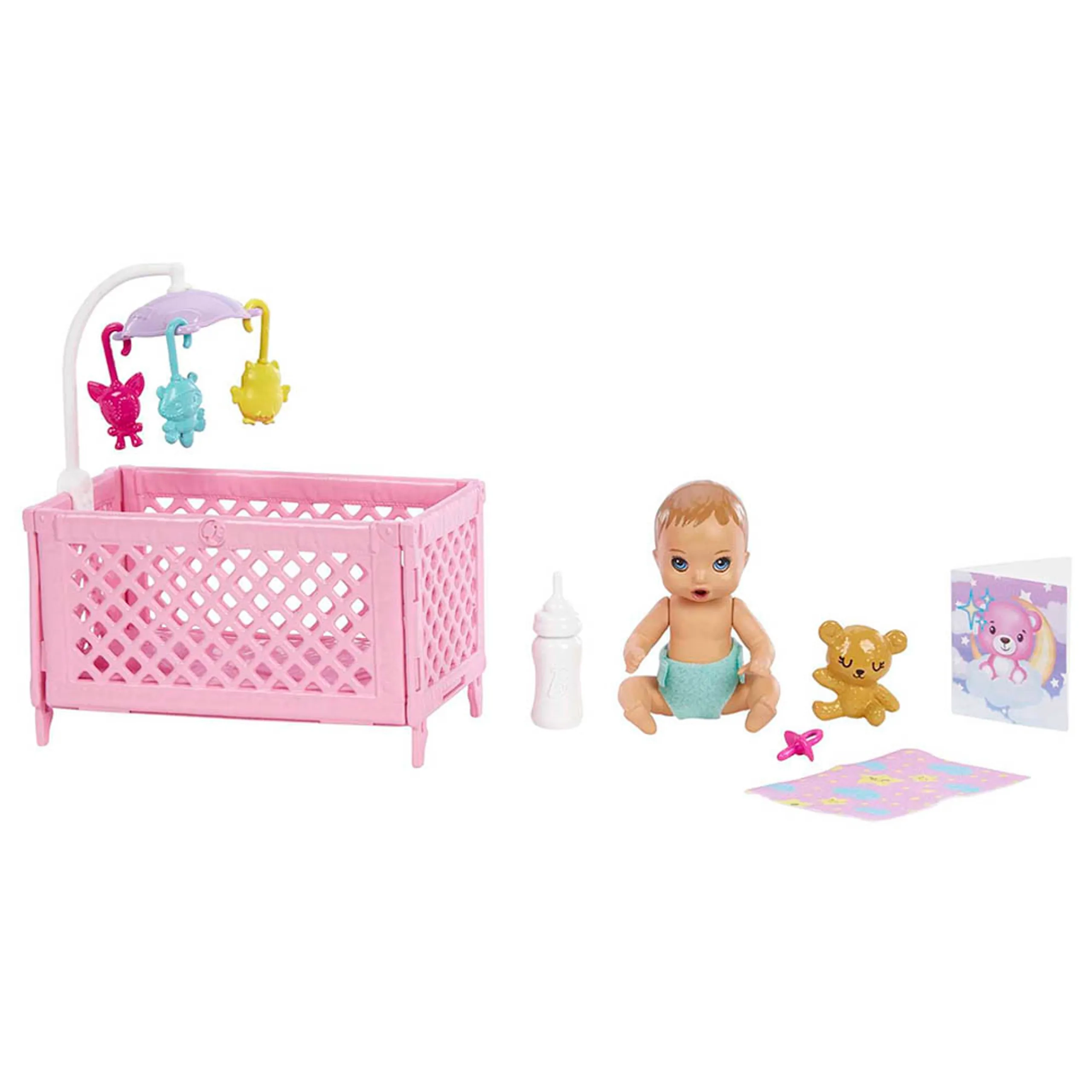 Skipper Babysitters Inc. Playset - Crib with mobile Baby doll with sleepy eyes