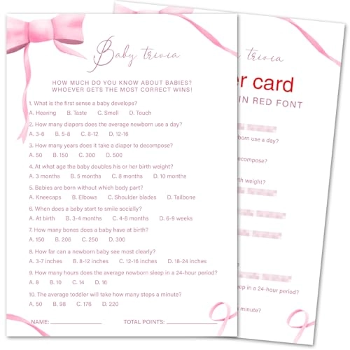 Baby Shower Games Cards - Adult 30 game cards