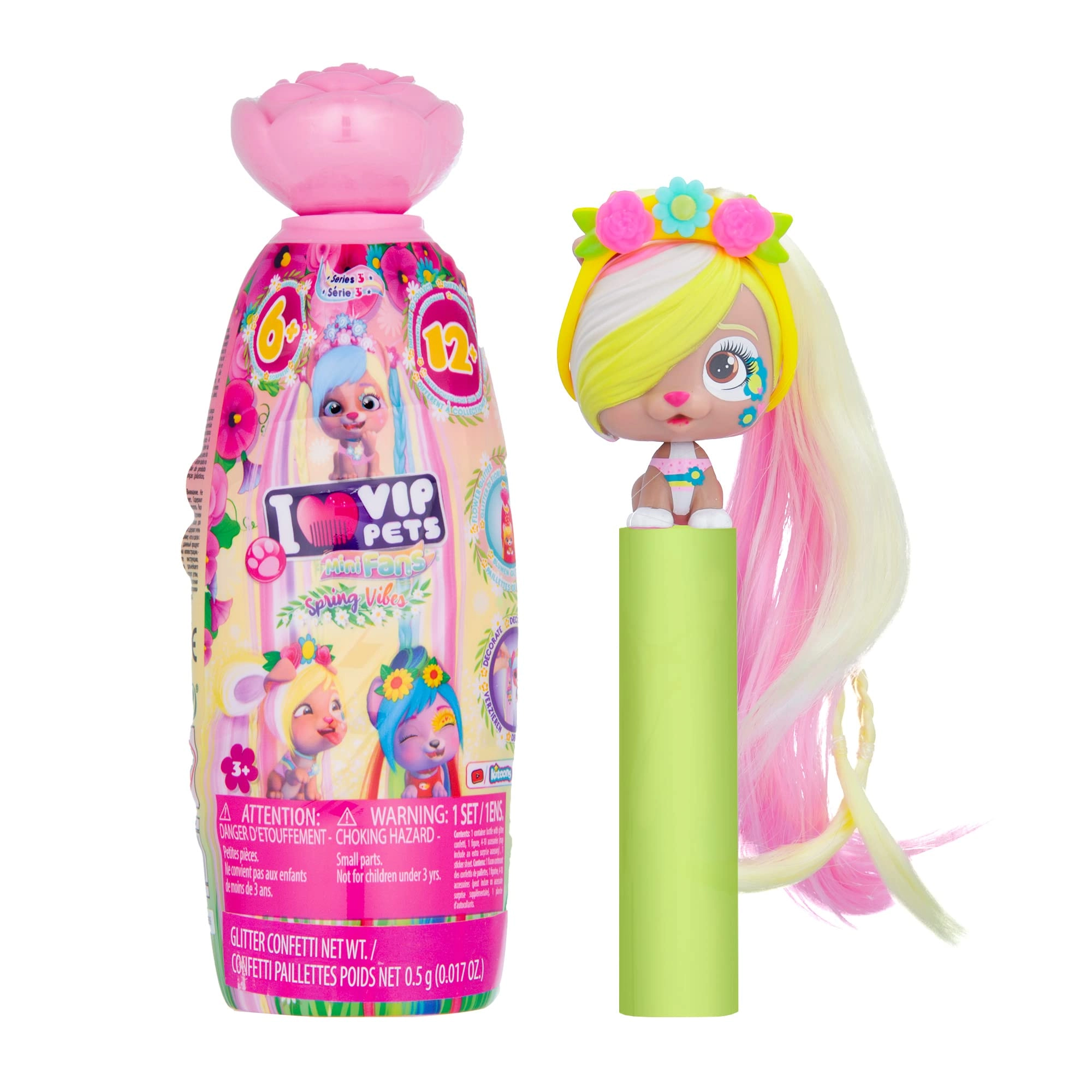 IMC Toys VIP PETS Mini Fans Spring Vibes - Surprise Doll Long Hair 20 cm Ages 3+