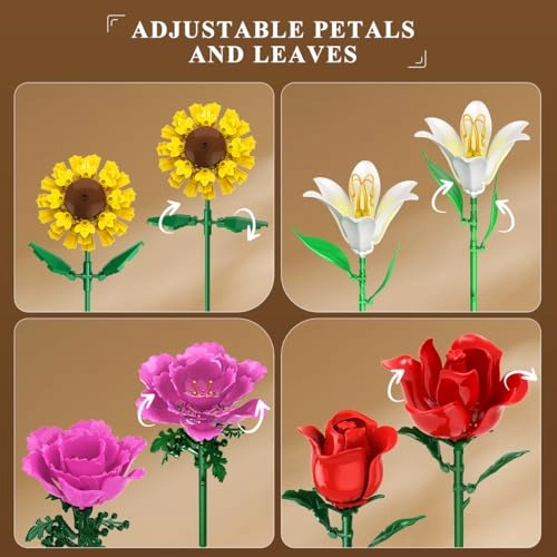 Flower Bouquet Building Set - 1065 pcs